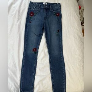 PAIGE  hoxton ultra skinny floral indigo jeans